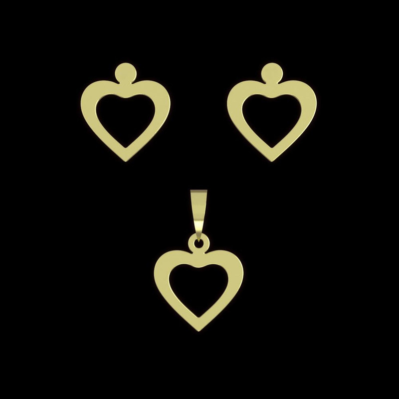 نیم ست طلا 18 عیار زنانه مدوپد مدل قلب کد NA11677