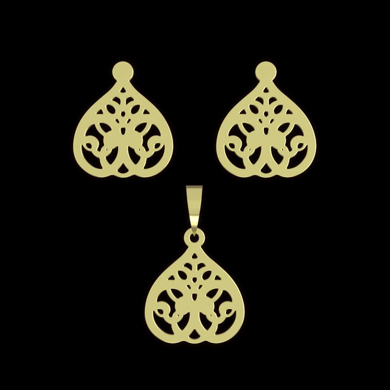 نیم ست طلا 18 عیار زنانه مدوپد مدل قلب کد NA11684