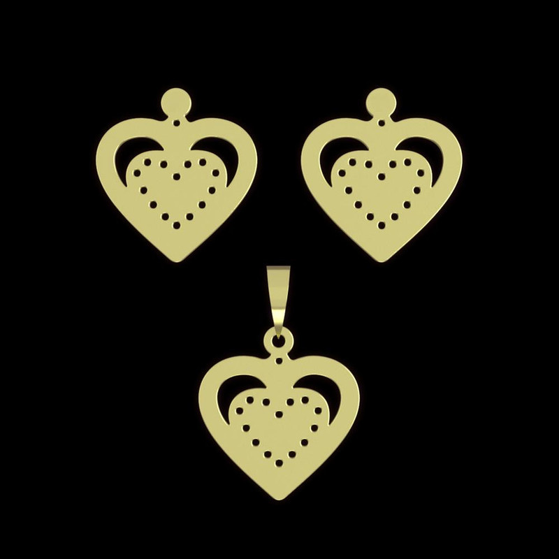 نیم ست طلا 18 عیار زنانه مدوپد مدل قلب کد NA11693