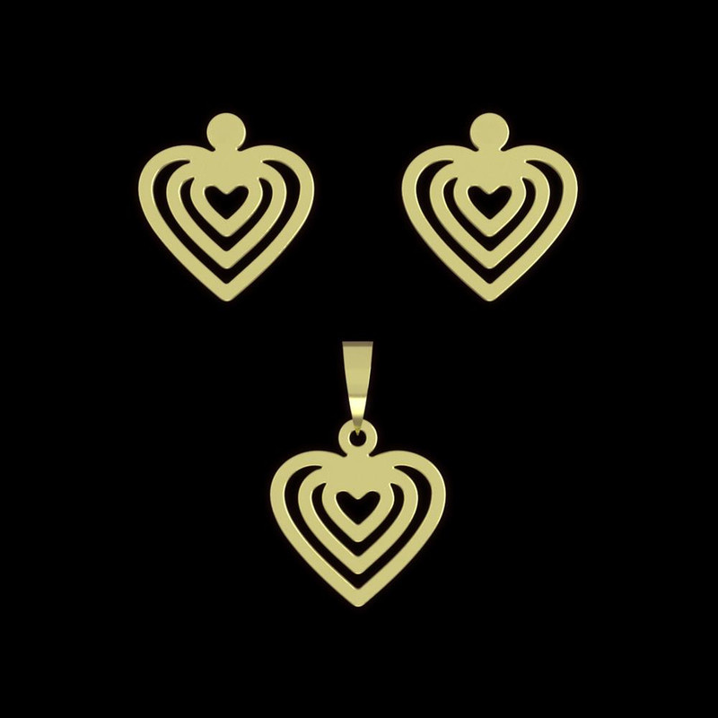 نیم ست طلا 18 عیار زنانه مدوپد مدل قلب کد NA11695