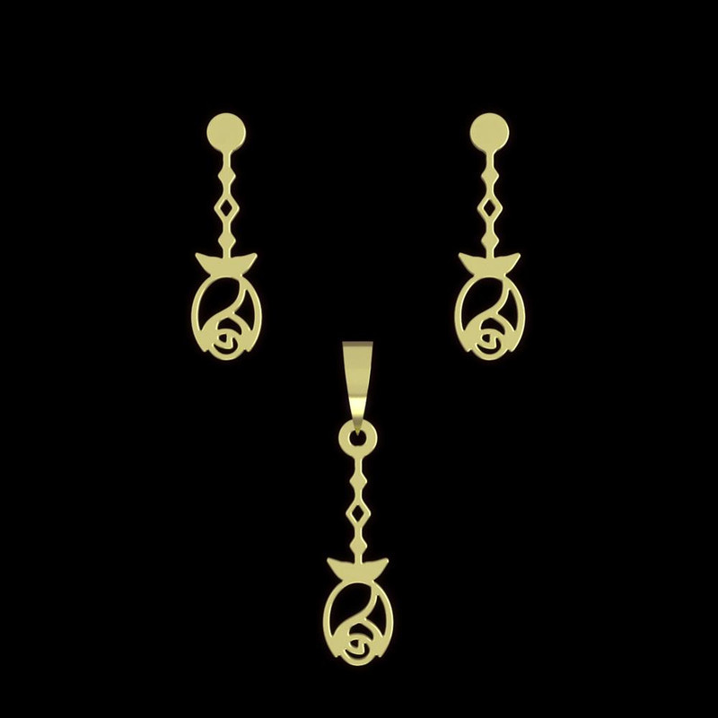 نیم ست طلا 18 عیار زنانه مدوپد مدل گل کد NA11701 نیم ست طلا 18 عیار زنانه مدوپد مدل گل کد NA11701