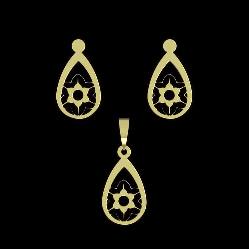 نیم ست طلا 18 عیار زنانه مدوپد مدل ستاره کد NA11733