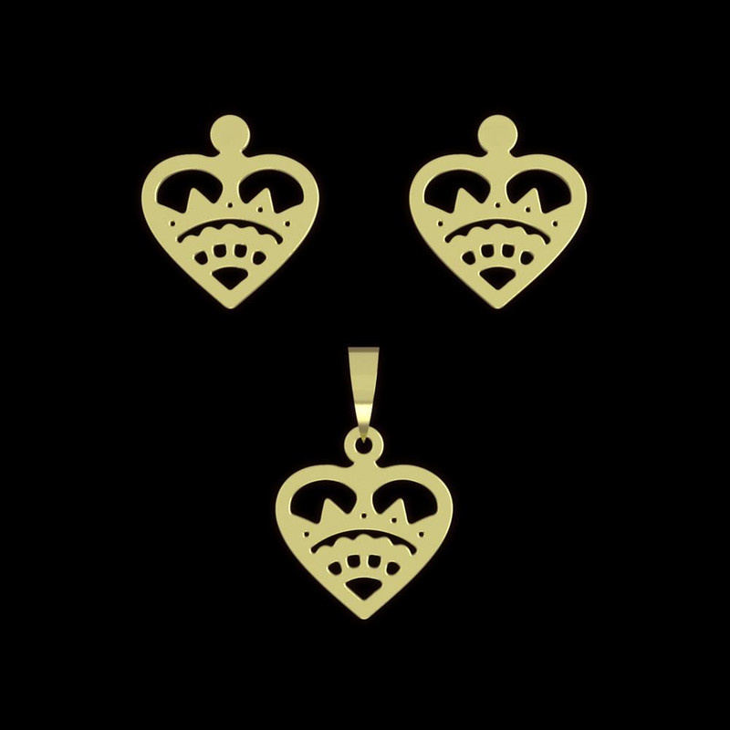 نیم ست طلا 18 عیار زنانه مدوپد مدل هندسی کد NA11762