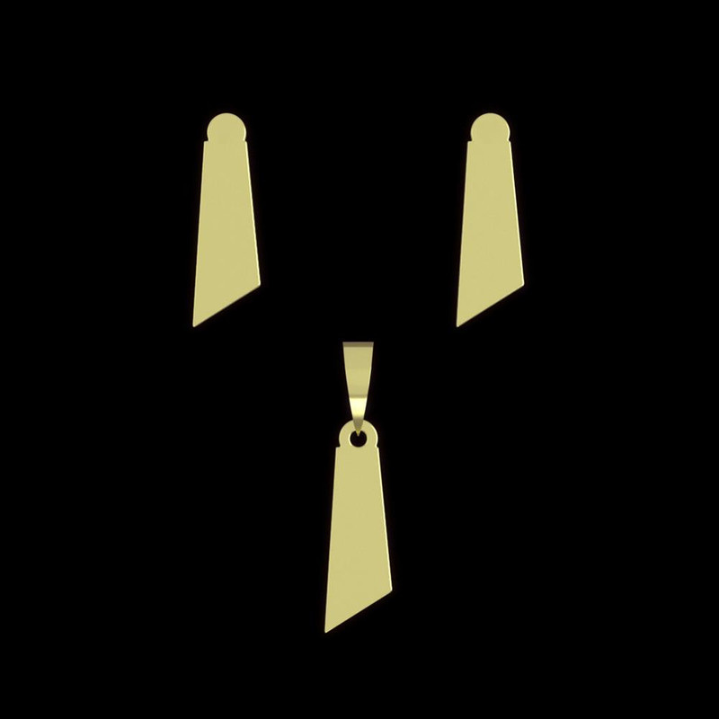 نیم ست طلا 18 عیار زنانه مدوپد مدل هندسی کد NA11802