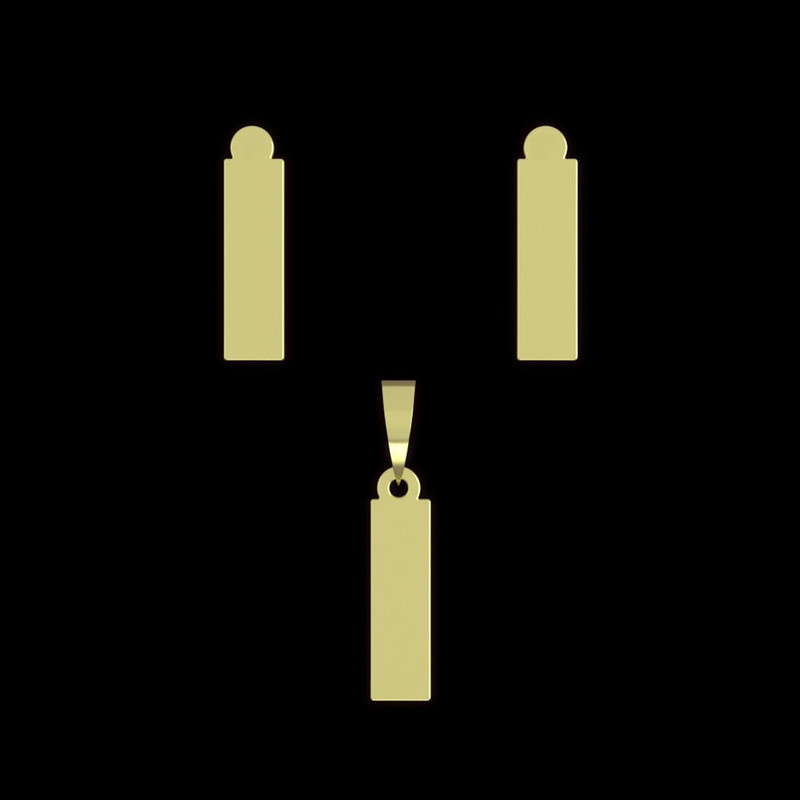نیم ست طلا 18 عیار زنانه مدوپد مدل مستطیل کد NA11804
