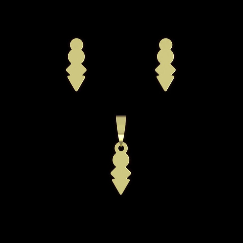 نیم ست طلا 18 عیار زنانه مدوپد مدل هندسی کد NA11809