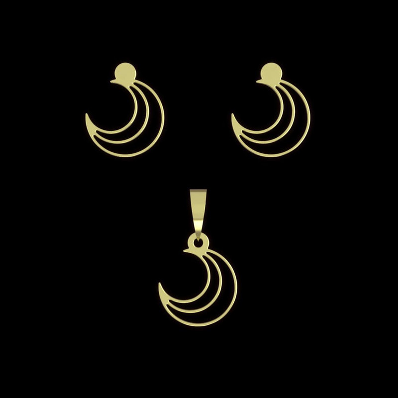 نیم ست طلا 18 عیار زنانه مدوپد مدل ماه کد NA11815