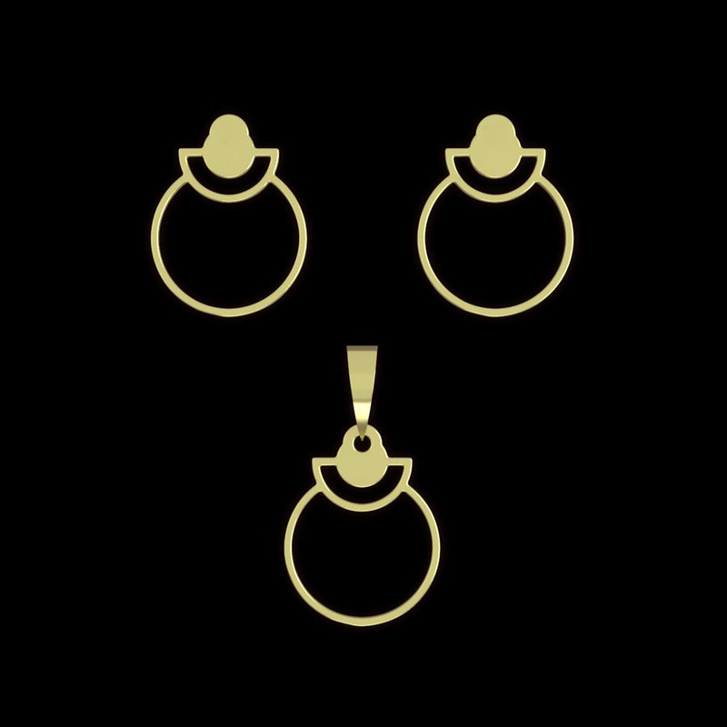 نیم ست طلا 18 عیار زنانه مدوپد مدل دایره کد NA11825