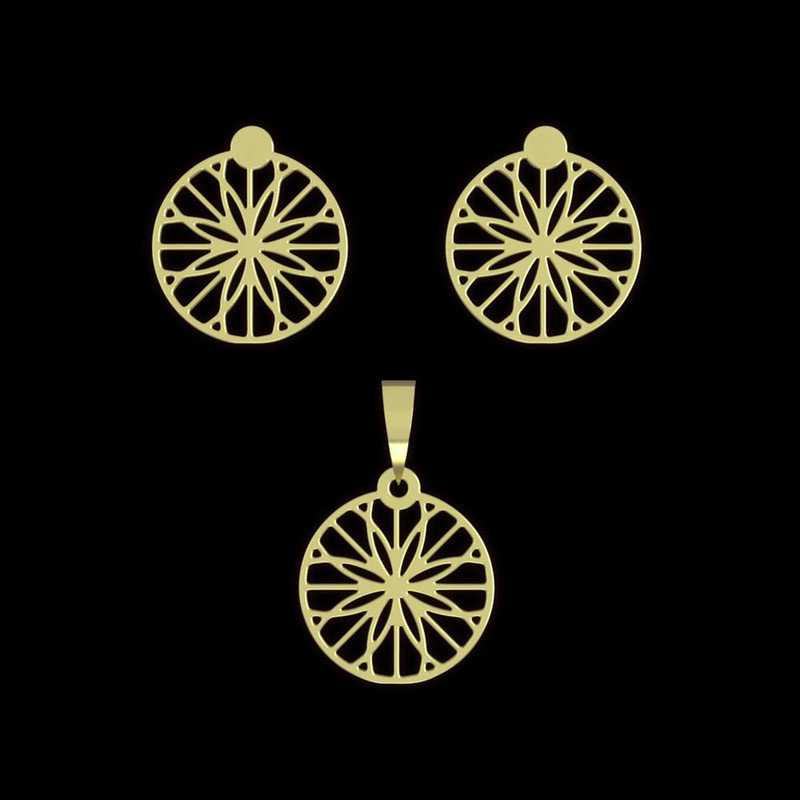 نیم ست طلا 18 عیار زنانه مدوپد مدل خورشید کد NA11833