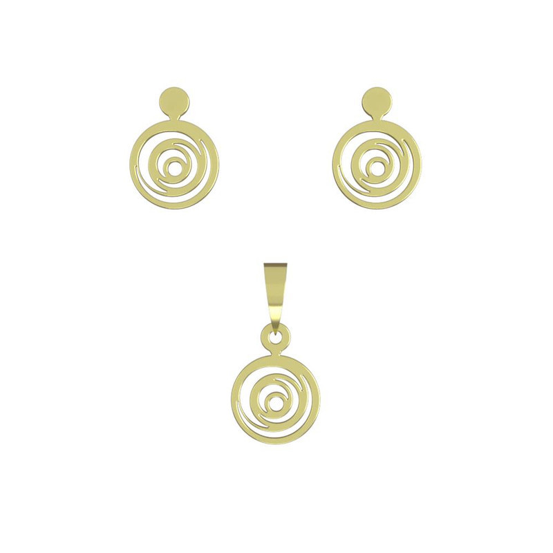 نیم ست طلا 18 عیار زنانه مدوپد مدل دایره کد NA10001