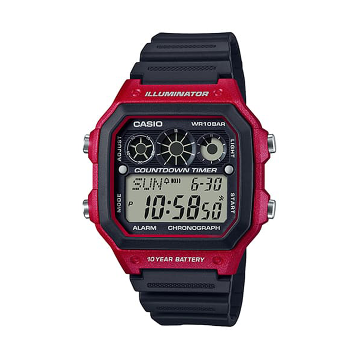 ساعت مچی مردانه کاسیو مدل CASIO-AE-1300WH-4A-قرمز