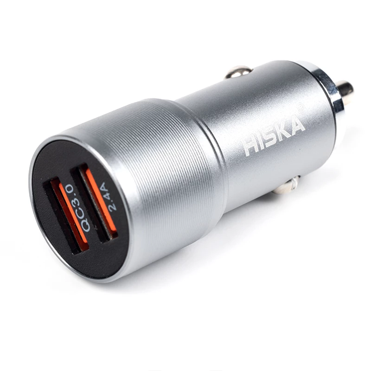 شارژر فندکی هیسکا مدل CC-309Q به همراه کابل Type-C-نقره‌ای