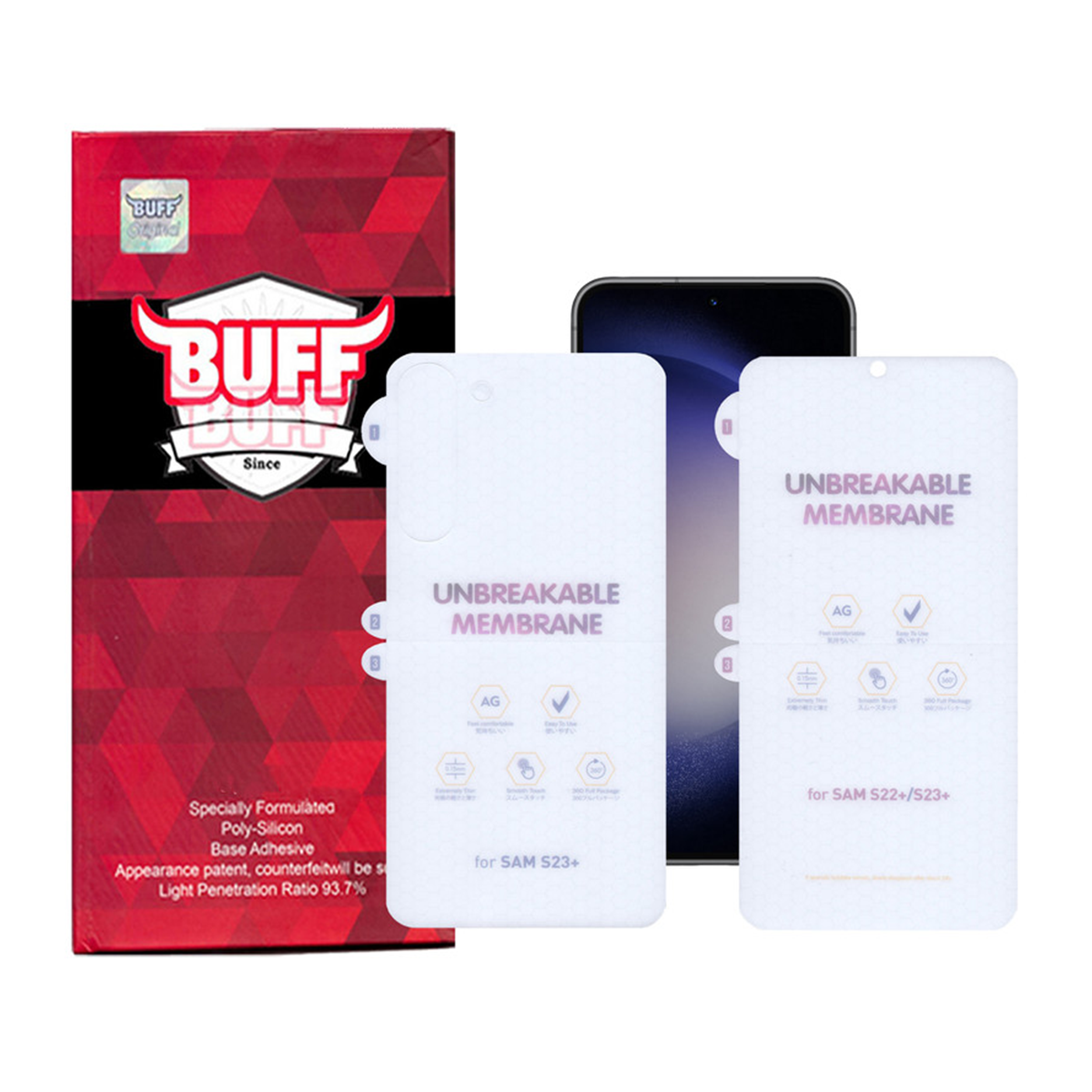  گلس گوشی سامسونگ Galaxy S23 Plus بوف Hydrogel-Matte به همراه محافظ پشت گوشی-بی رنگ مات 