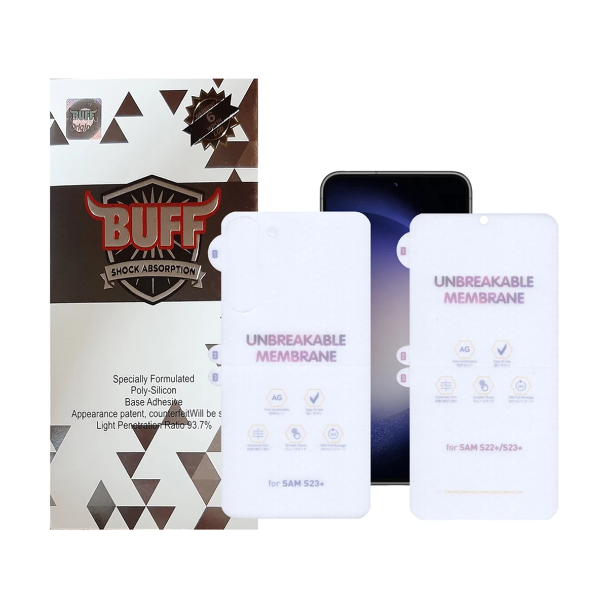  گلس گوشی سامسونگ Galaxy S23 Plus بوف Hydrogel-Matte-G به همراه محافظ پشت گوشی