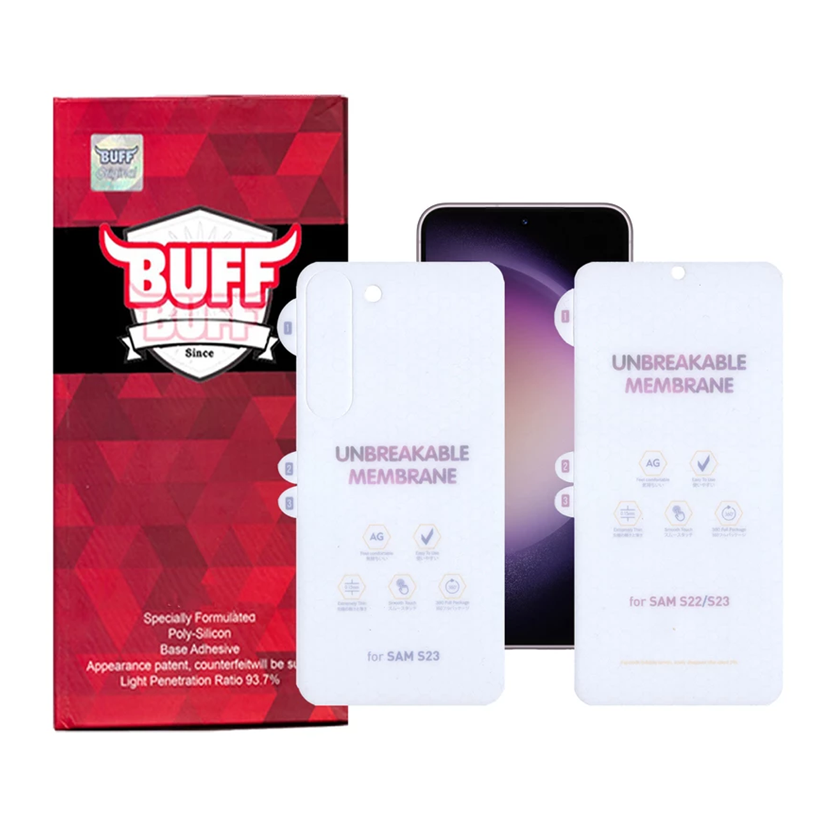 گلس گوشی سامسونگ Galaxy S23 بوف Hydroge به همراه محافظ پشت گوشی