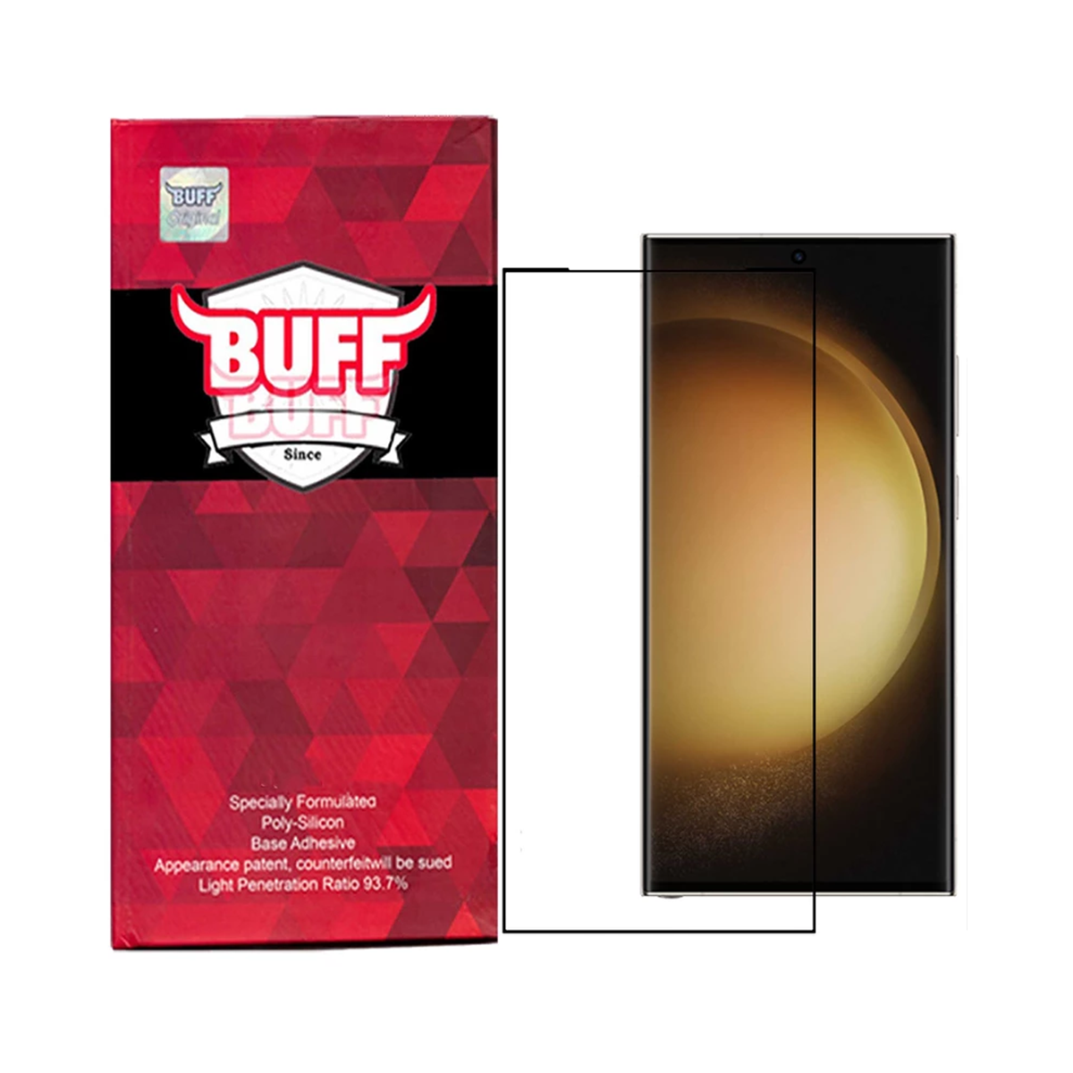 محافظ لنز دوربین گوشی موبایل سامسونگ Galaxy S23 Ultra بوف مدل Full-Glue-مشکی