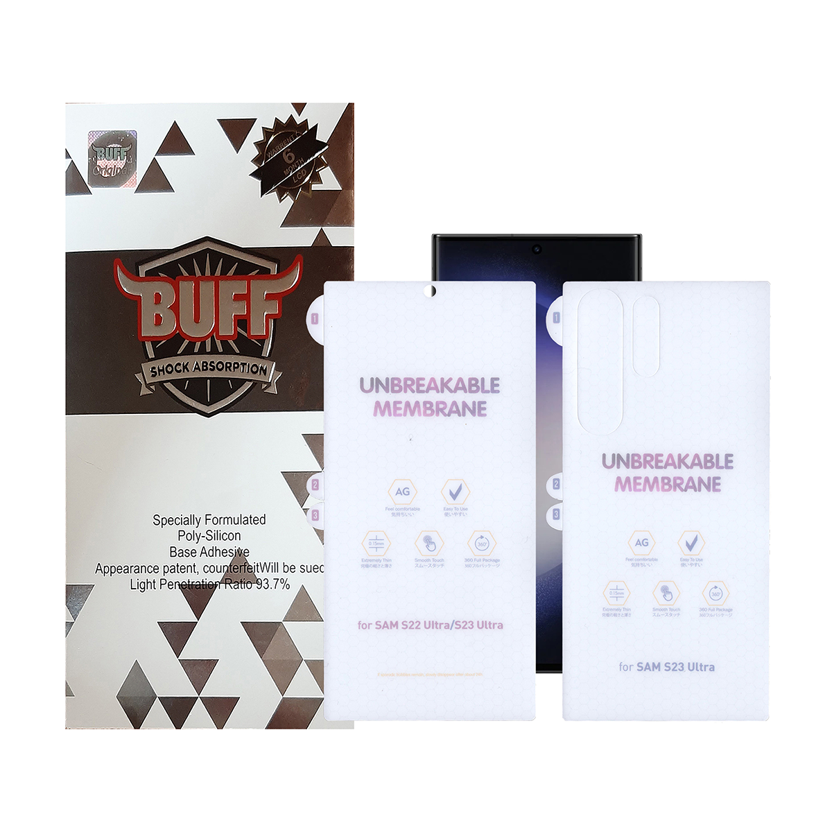 گلس گوشی سامسونگ Galaxy S23 Ultra بوف مات Hydrogel-Matte-G به همراه محافظ پشت گوشی