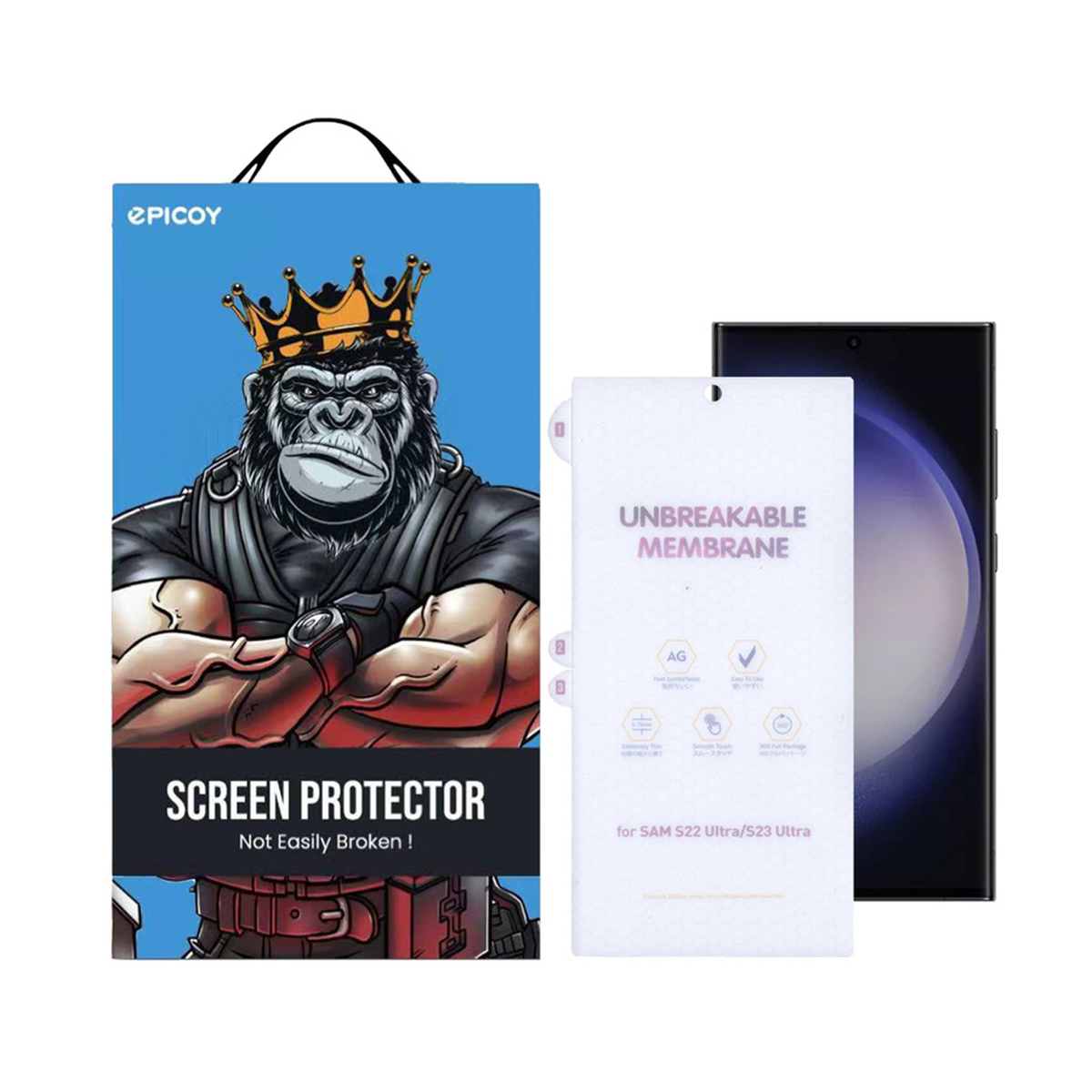 گلس گوشی سامسونگ Galaxy S23 Ultra/ s22 ultra اپیکوی مدل Hydatte -بی رنگ مات 