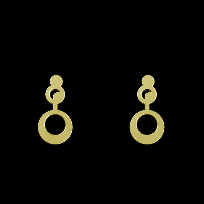 گوشواره طلا 18 عیار زنانه مدوپد مدل دایره کد GA1-10063