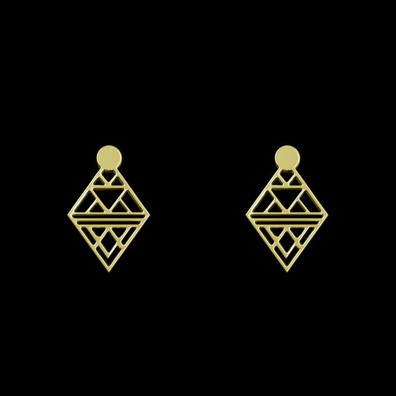 گوشواره طلا 18 عیار زنانه مدوپد مدل هندسی کد GA1-10232