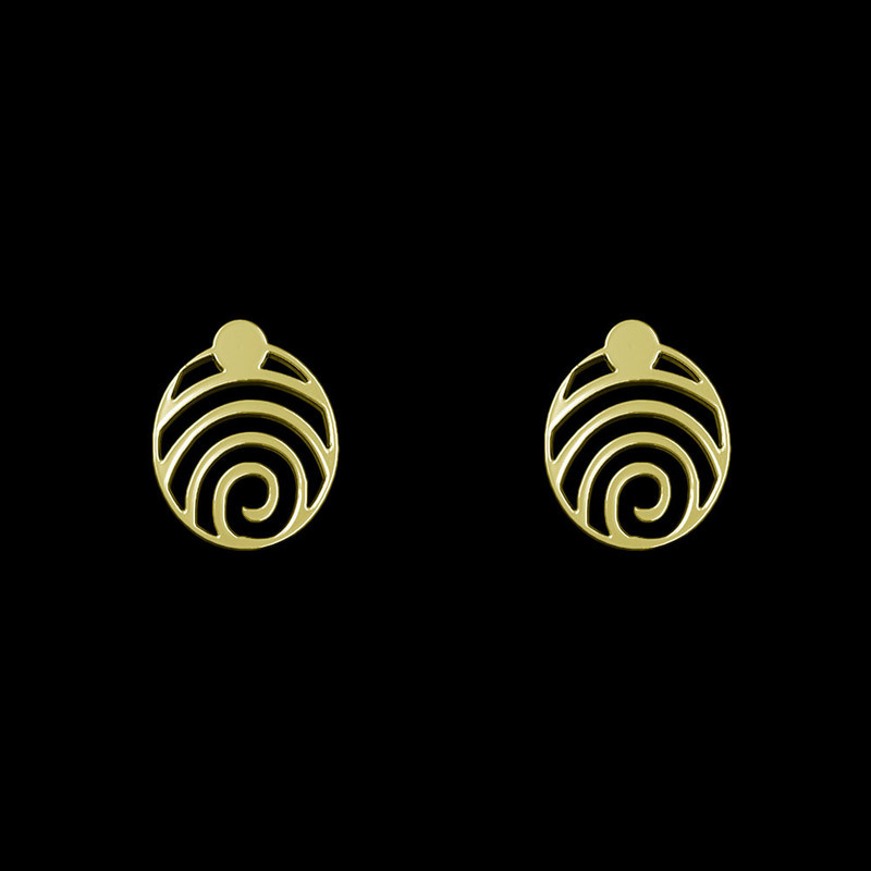 گوشواره طلا 18 عیار زنانه مدوپد مدل بیضی کد GA1-10256