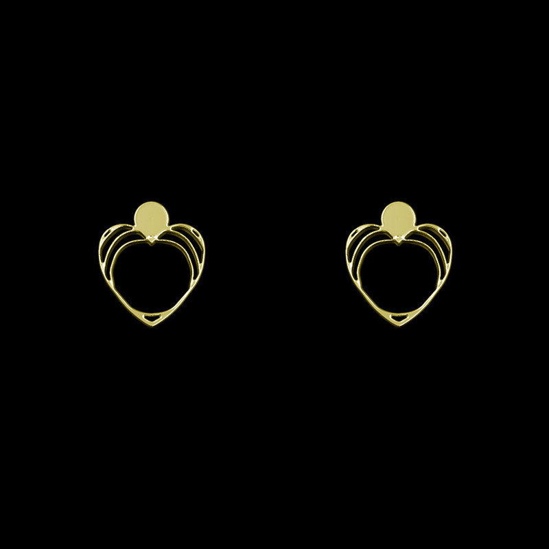 گوشواره طلا 18 عیار زنانه مدوپد مدل قلب کد GA1-10298