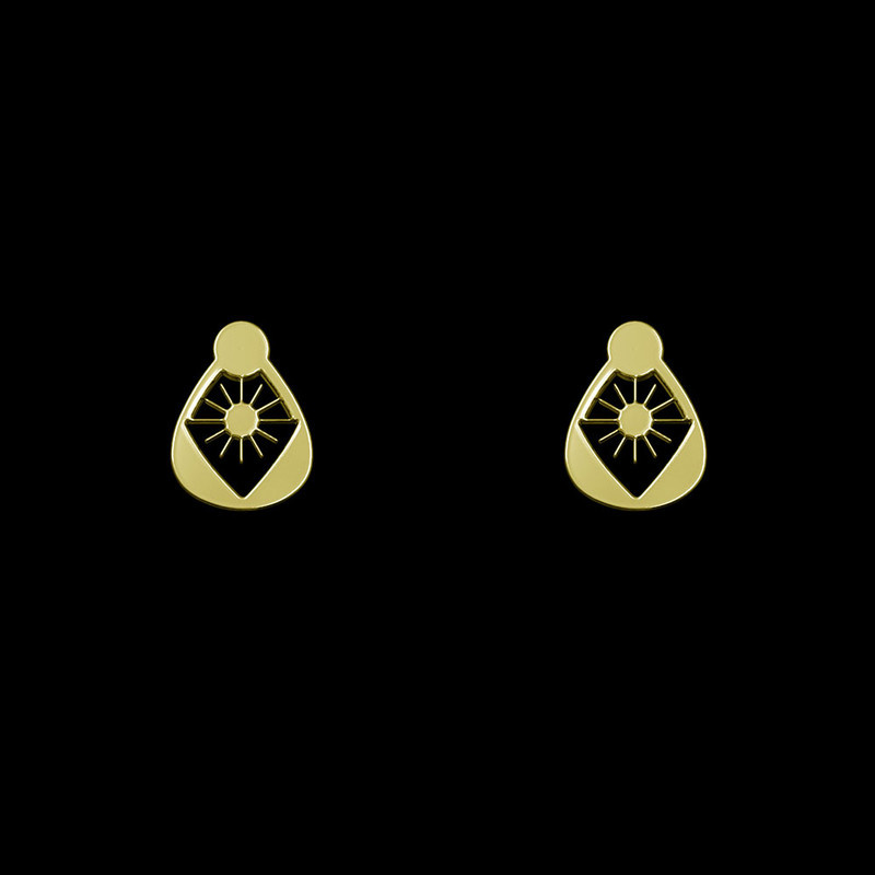 گوشواره طلا 18 عیار زنانه مدوپد مدل خورشید کد GA1-10300