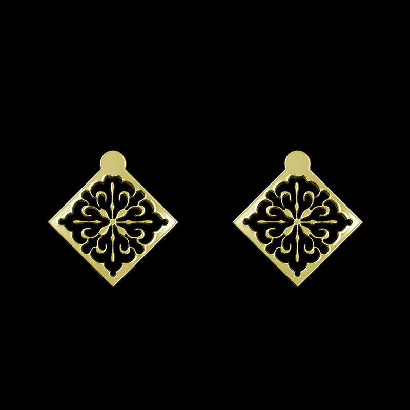 گوشواره طلا 18 عیار زنانه مدوپد مدل اسلیمی کد GA1-10385