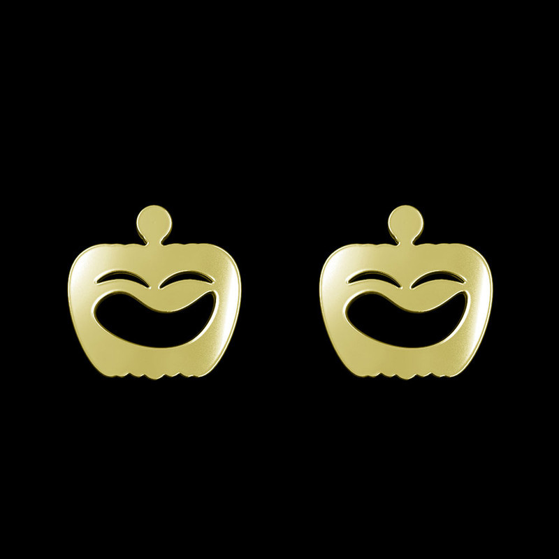 گوشواره طلا 18 عیار زنانه مدوپد مدل کدو هاللوین کد GA1-10400