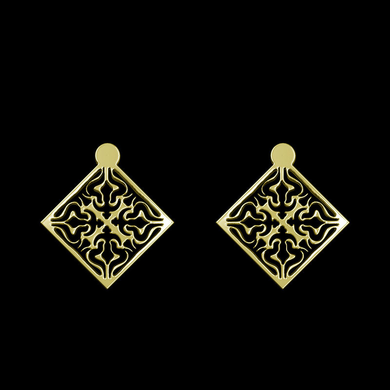 گوشواره طلا 18 عیار زنانه مدوپد مدل اسلیمی کد GA1-10403