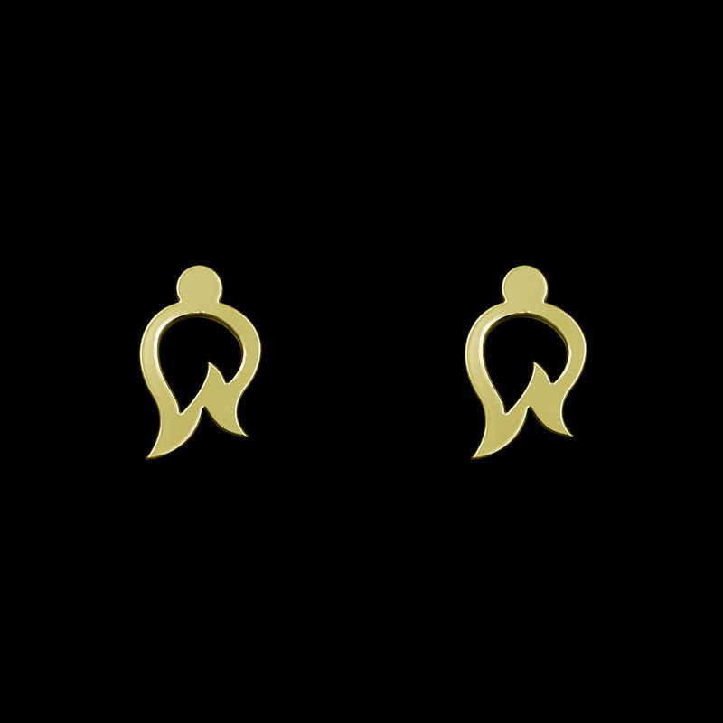 گوشواره طلا 18 عیار زنانه مدوپد مدل هندسی کد GA1-10440