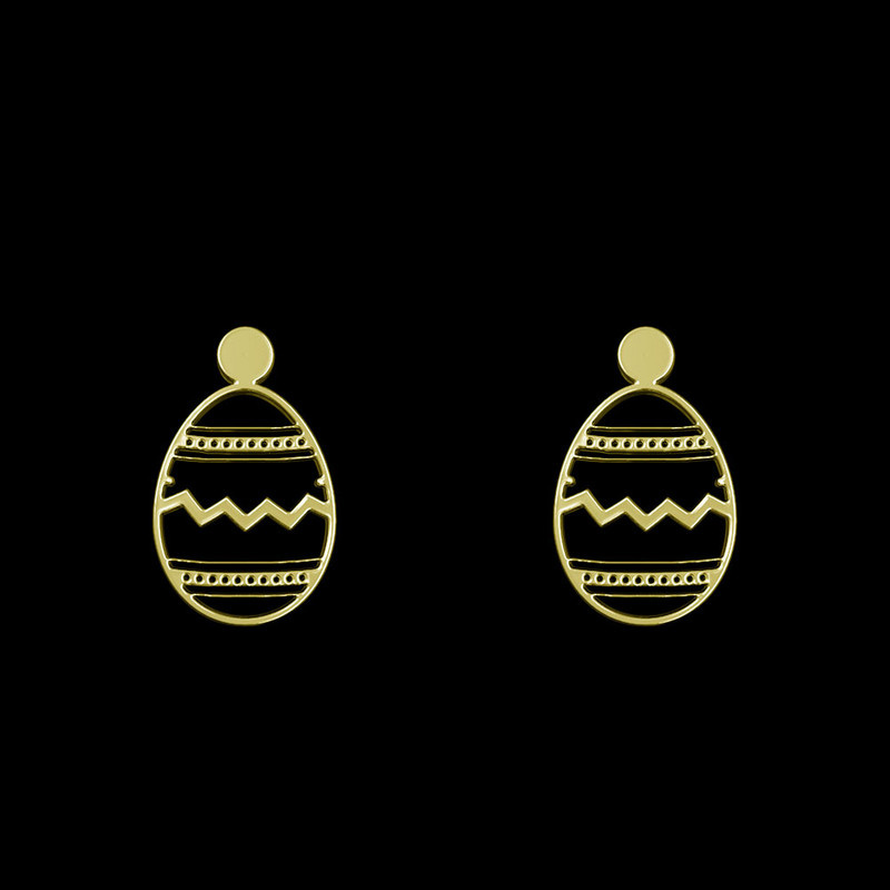 گوشواره طلا 18 عیار زنانه مدوپد مدل تخم مرغ کد GA1-10444