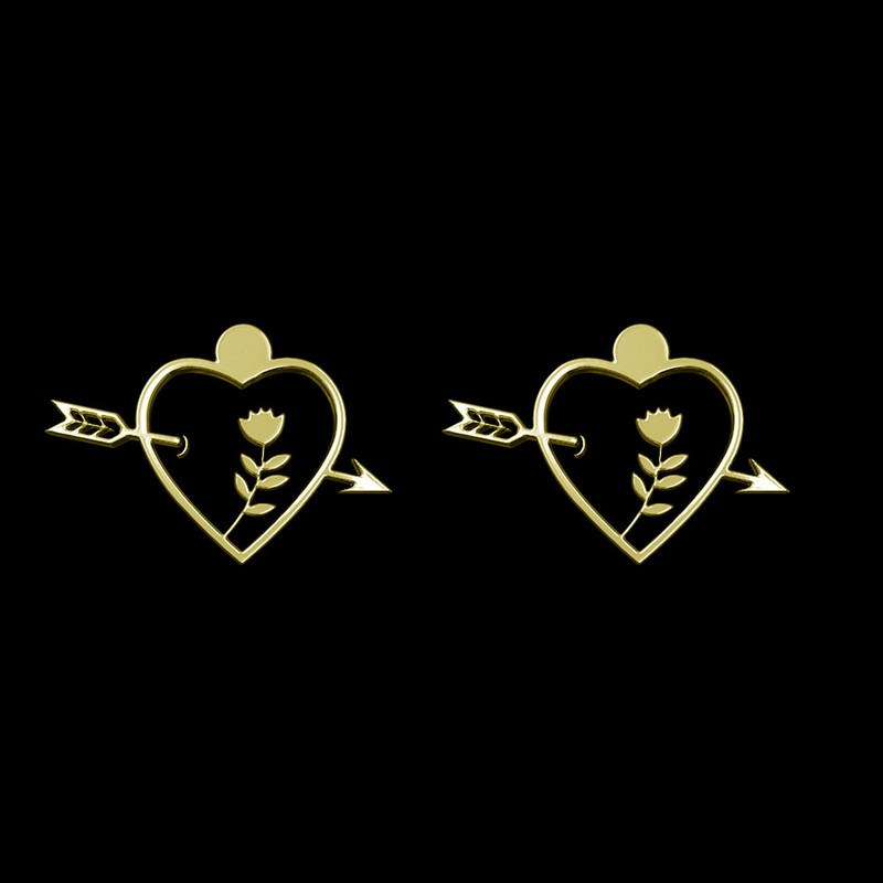 گوشواره طلا 18 عیار زنانه مدوپد مدل قلب کد GA1-10464