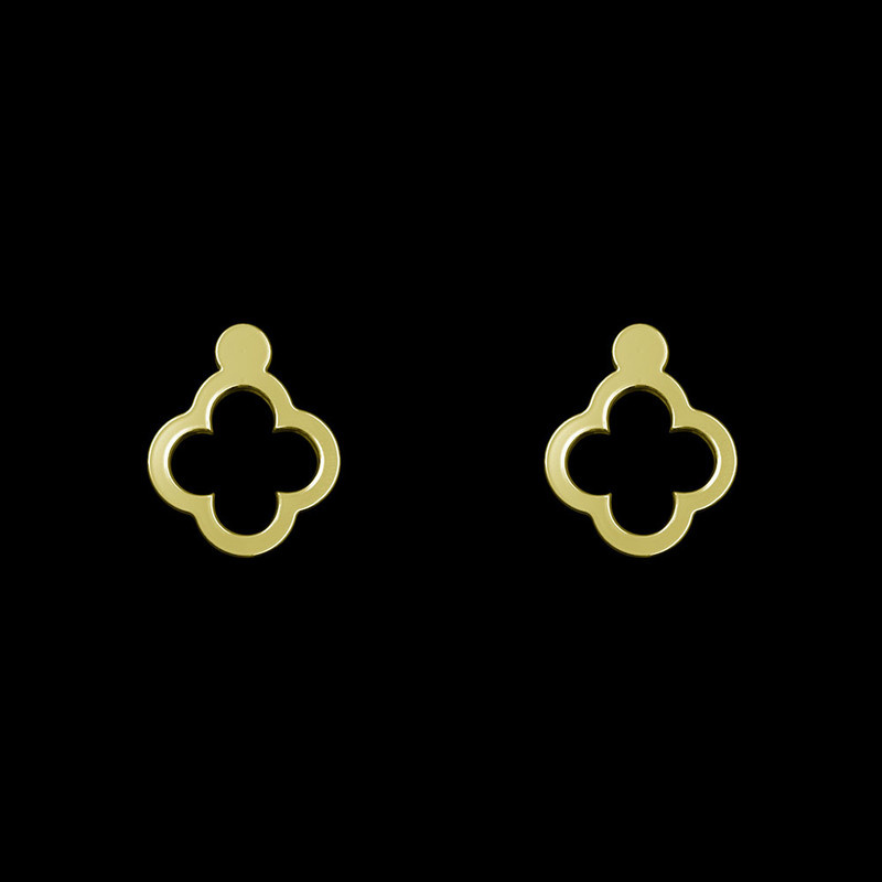 گوشواره طلا 18 عیار زنانه مدوپد مدل گل کد GA1-10475