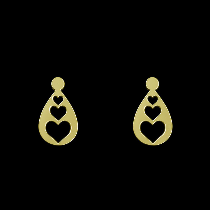 گوشواره طلا 18 عیار زنانه مدوپد مدل قلب کد GA1-10478