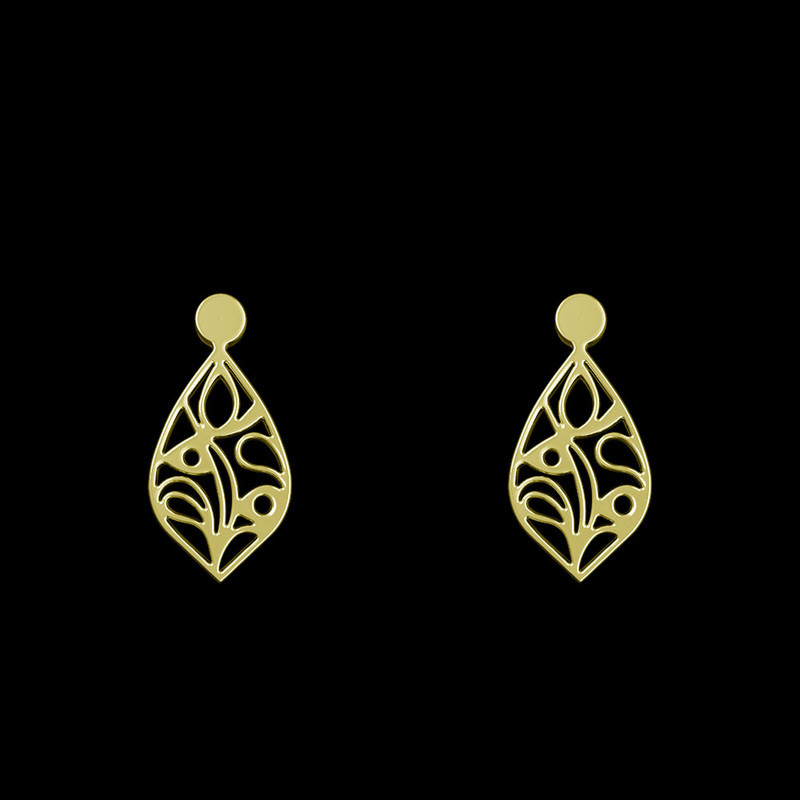 گوشواره طلا 18 عیار زنانه مدوپد مدل اشک کد GA1-10493