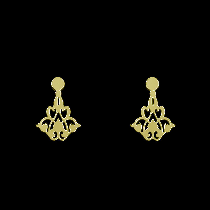 گوشواره طلا 18 عیار زنانه مدوپد مدل هندسی کد GA1-10534