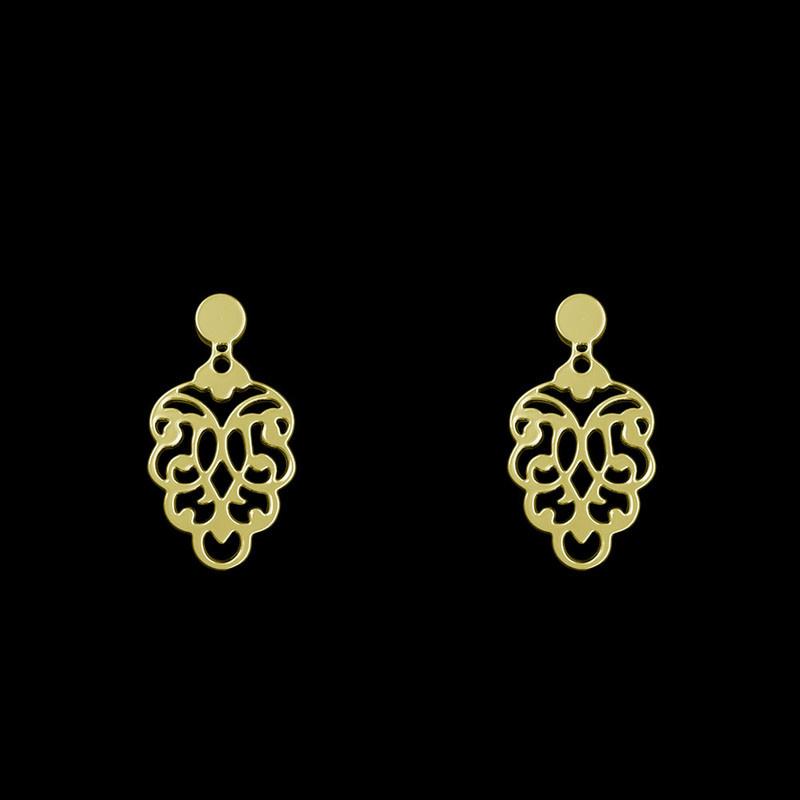 گوشواره طلا 18 عیار زنانه مدوپد مدل اسلیمی کد GA1-10545