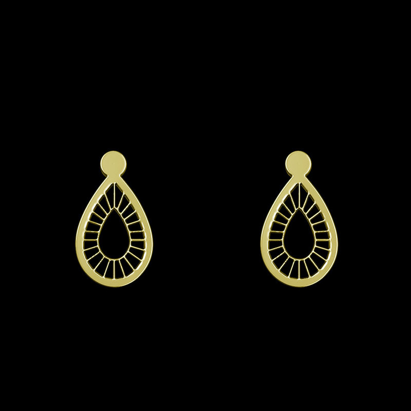 گوشواره طلا 18 عیار زنانه مدوپد مدل اشک کد GA1-10573