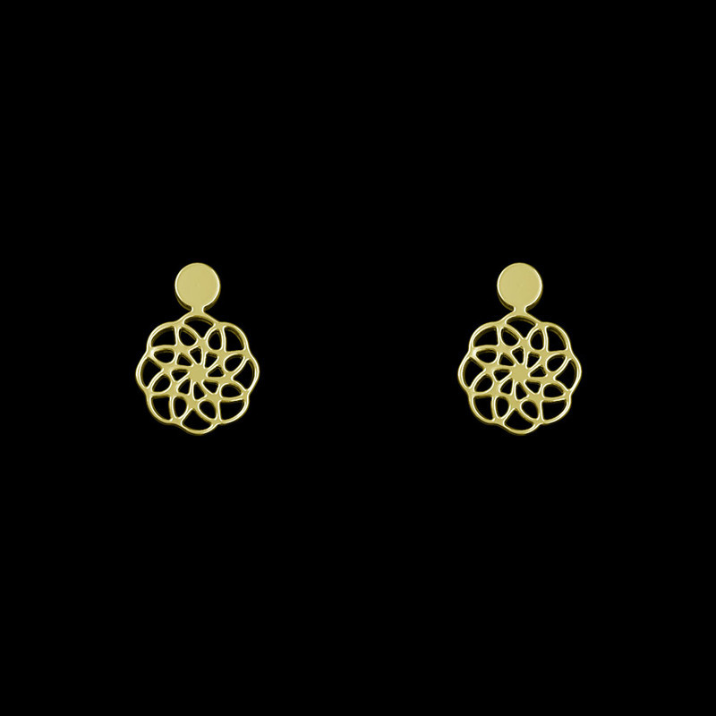 گوشواره طلا 18 عیار زنانه مدوپد مدل گل کد GA1-10624