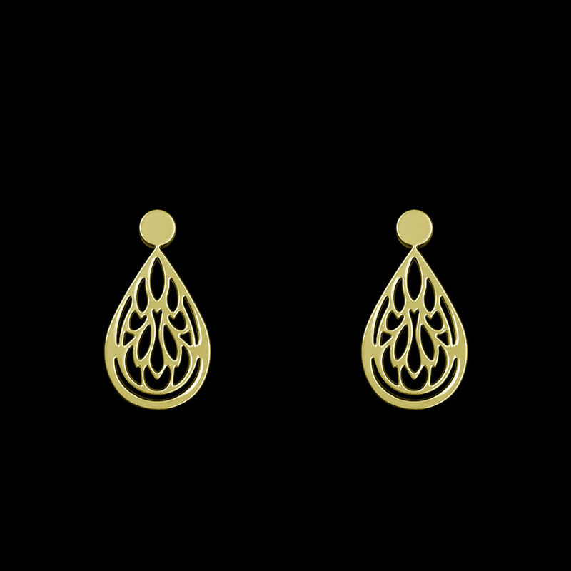 گوشواره طلا 18 عیار زنانه مدوپد مدل اشک کد GA1-10680