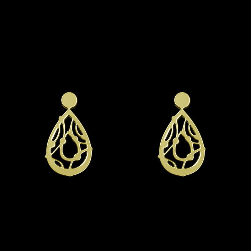 گوشواره طلا 18 عیار زنانه مدوپد مدل اشک کد GA1-10689