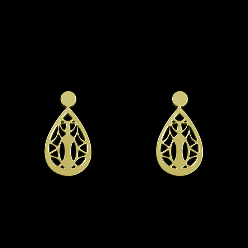 گوشواره طلا 18 عیار زنانه مدوپد مدل اشک کد GA1-10691