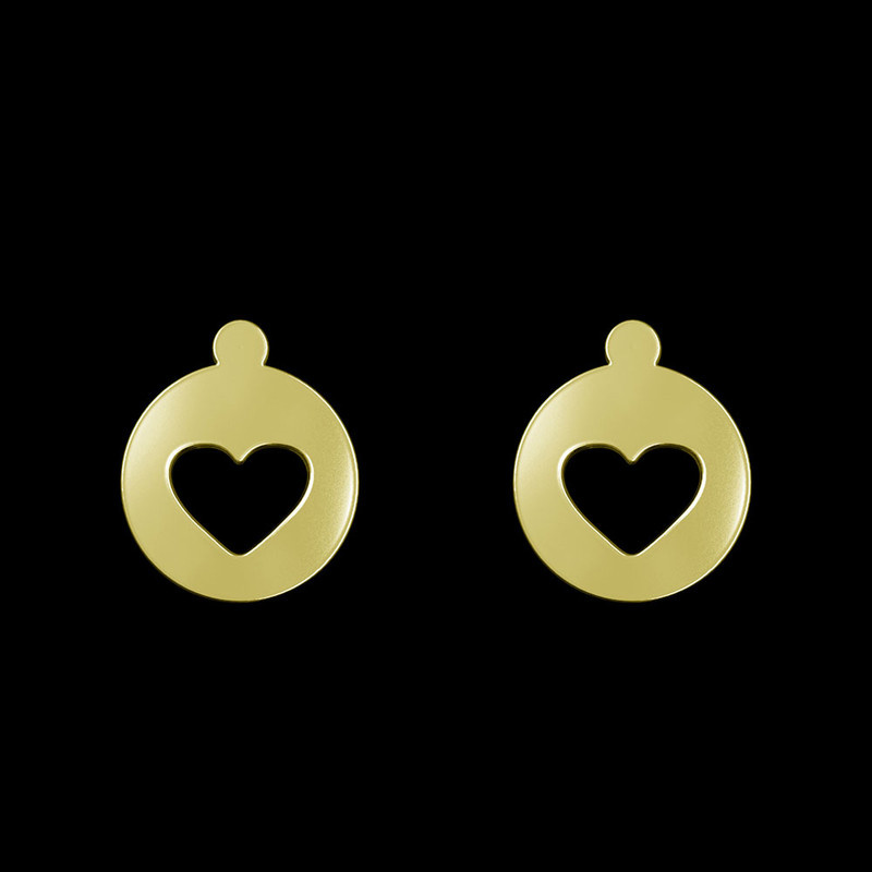 گوشواره طلا 18 عیار زنانه مدوپد مدل قلب کد GA1-10730