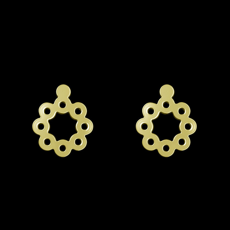 گوشواره طلا 18 عیار زنانه مدوپد مدل گل کد GA1-10732