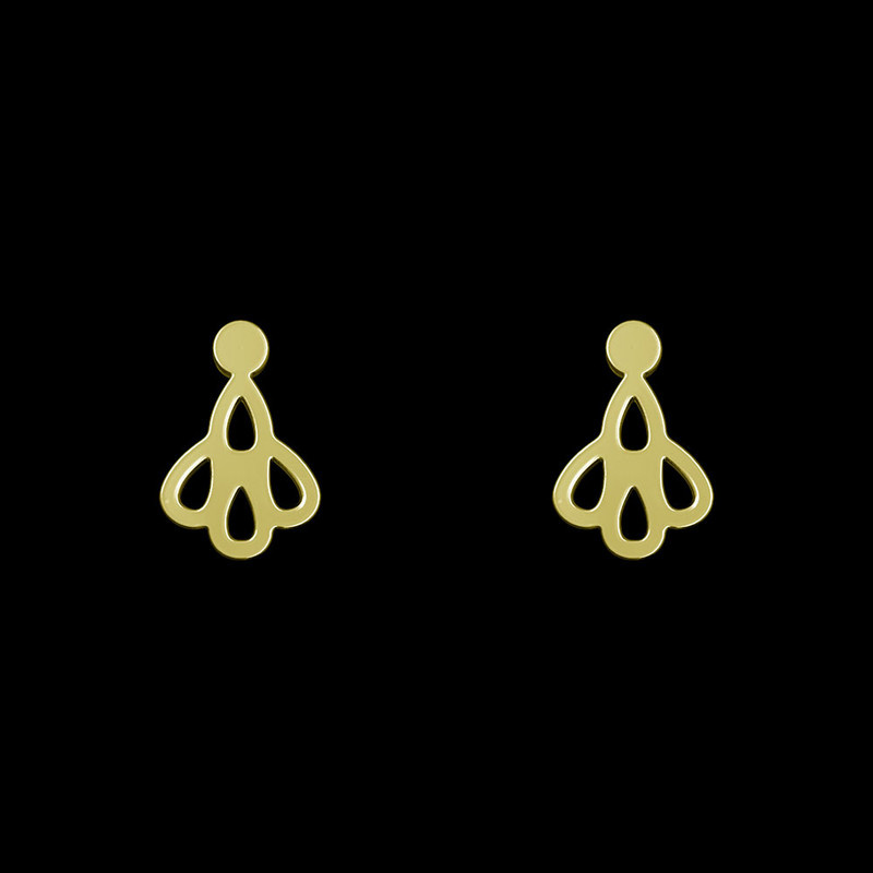 گوشواره طلا 18 عیار زنانه مدوپد مدل هندسی کد GA1-10737