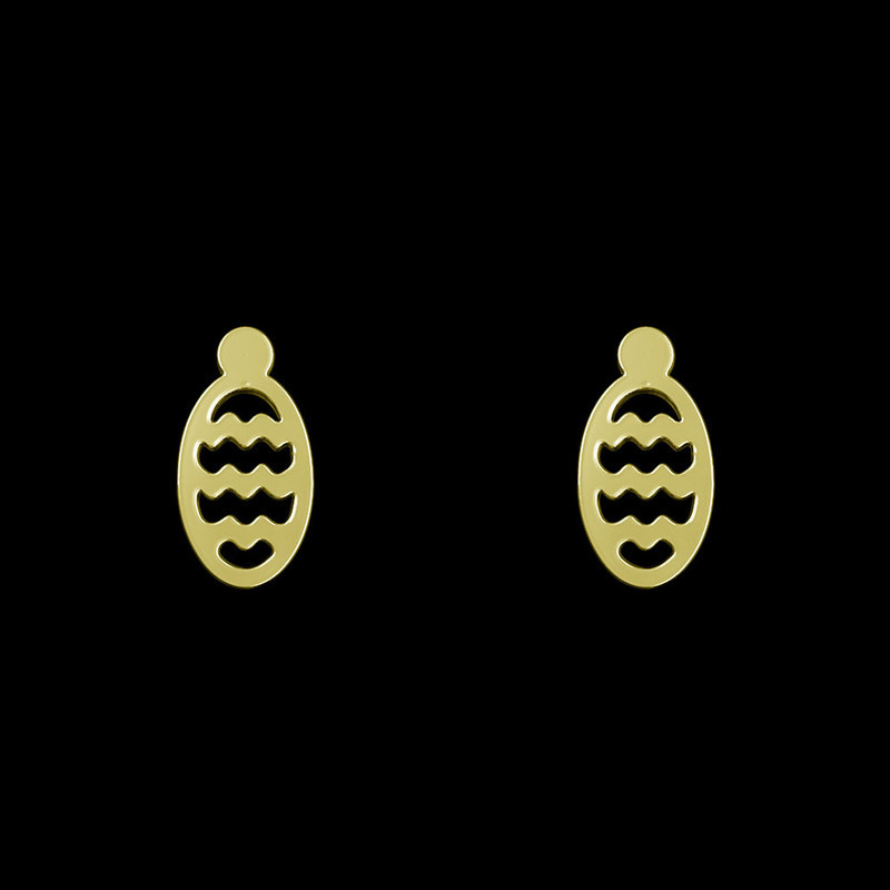 گوشواره طلا 18 عیار زنانه مدوپد مدل بیضی کد GA1-10746