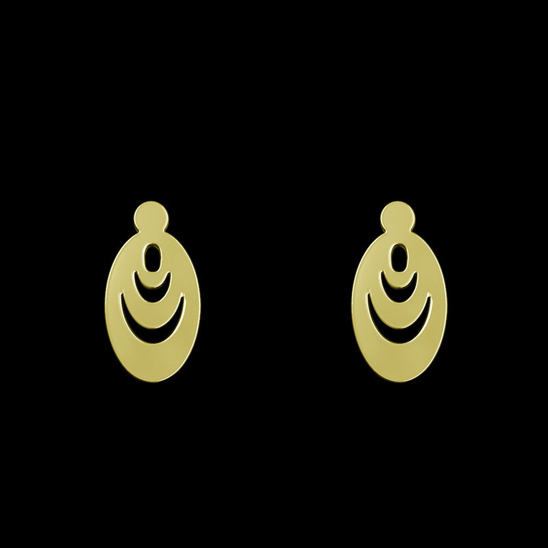 گوشواره طلا 18 عیار زنانه مدوپد مدل بیضی کد GA1-10786