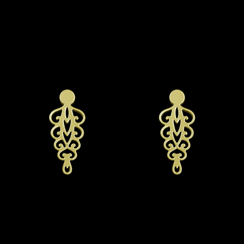 گوشواره طلا 18 عیار زنانه مدوپد مدل اسلیمی کد GA1-10791