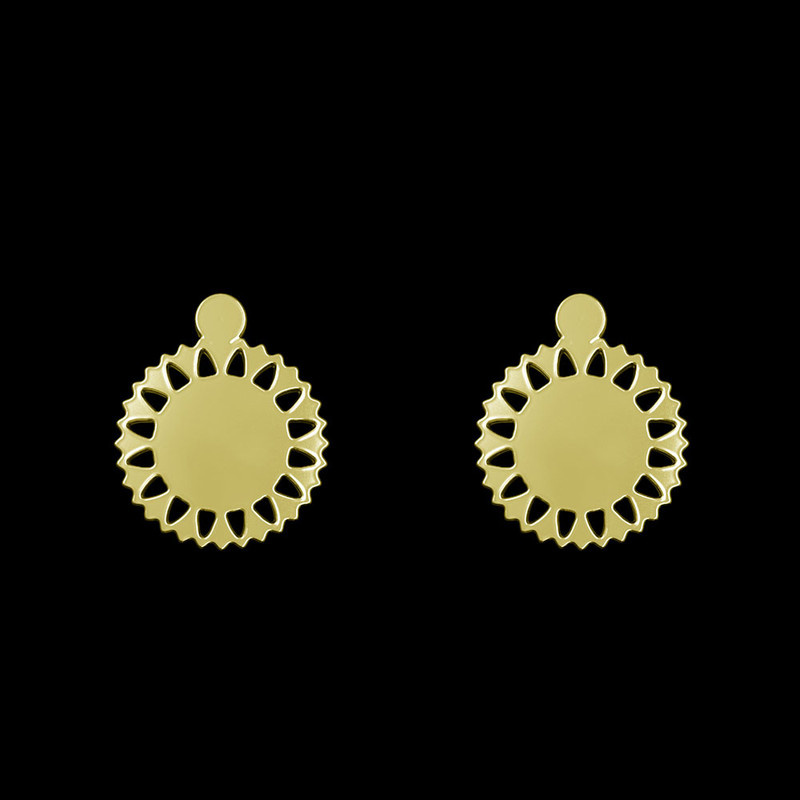 گوشواره طلا 18 عیار زنانه مدوپد مدل گل کد GA1-10816